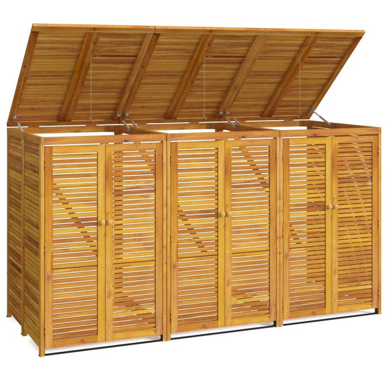 vidaXL Triple Garbage Bin Shed 210x89x117 cm Solid Wood Acacia