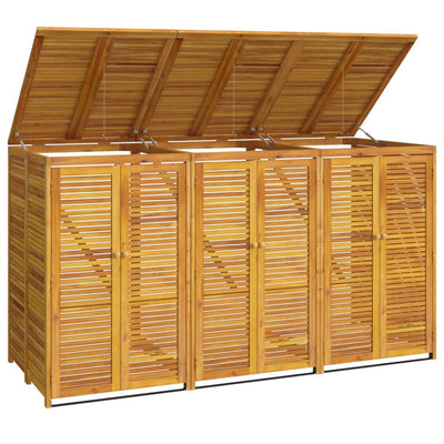 vidaXL Triple Garbage Bin Shed 210x89x117 cm Solid Wood Acacia