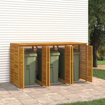 vidaXL Triple Garbage Bin Shed 210x89x117 cm Solid Wood Acacia