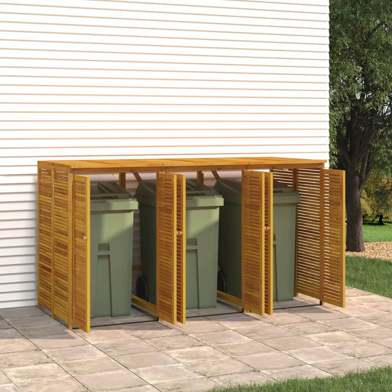 vidaXL Triple Garbage Bin Shed 210x89x117 cm Solid Wood Acacia