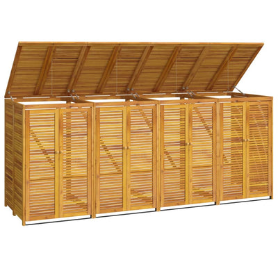 vidaXL Quadruple Garbage Bin Shed 280x89x117 cm Solid Wood Acacia