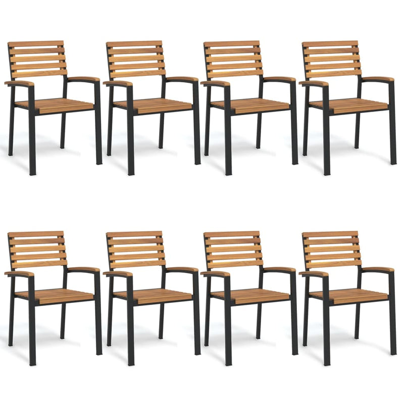 vidaXL Stackable Garden Chairs 6 pcs Solid Wood Acacia and Metal
