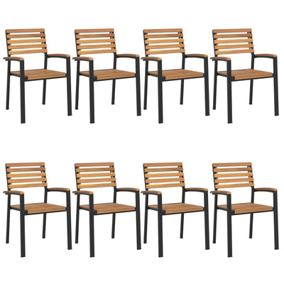 vidaXL Stackable Garden Chairs 6 pcs Solid Wood Acacia and Metal