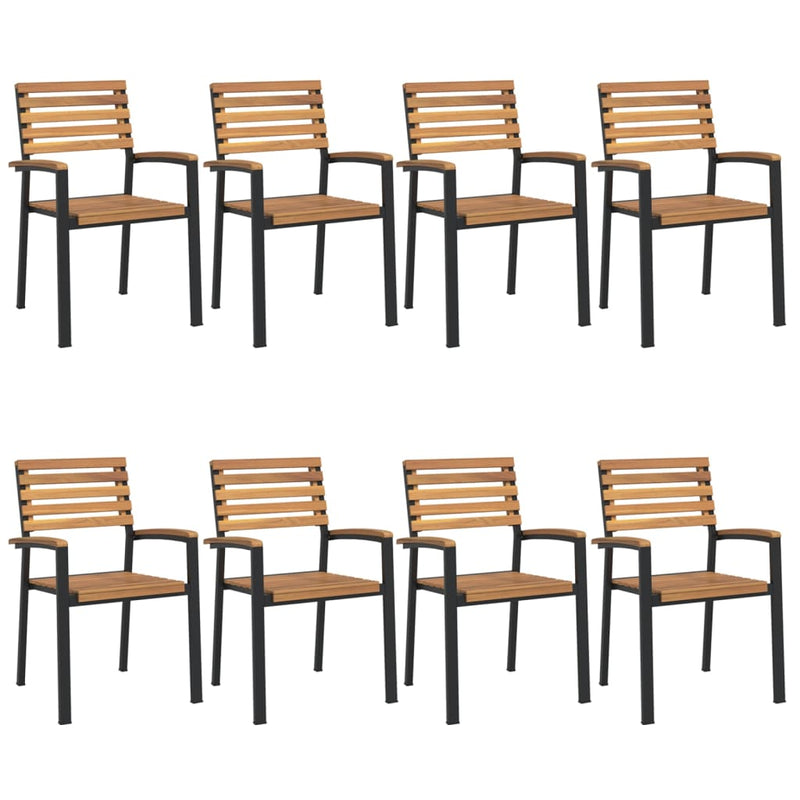 vidaXL Stackable Garden Chairs 6 pcs Solid Wood Acacia and Metal