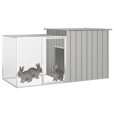 vidaXL Rabbit Cage Anthracite 200x91x100 cm Galvanised Steel