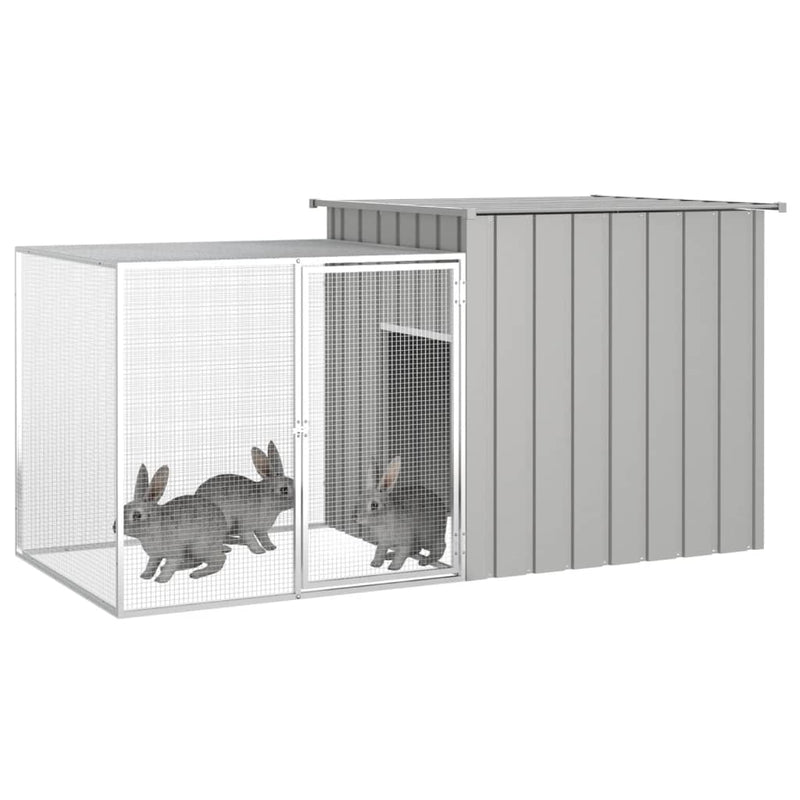 vidaXL Rabbit Cage Anthracite 200x91x100 cm Galvanised Steel