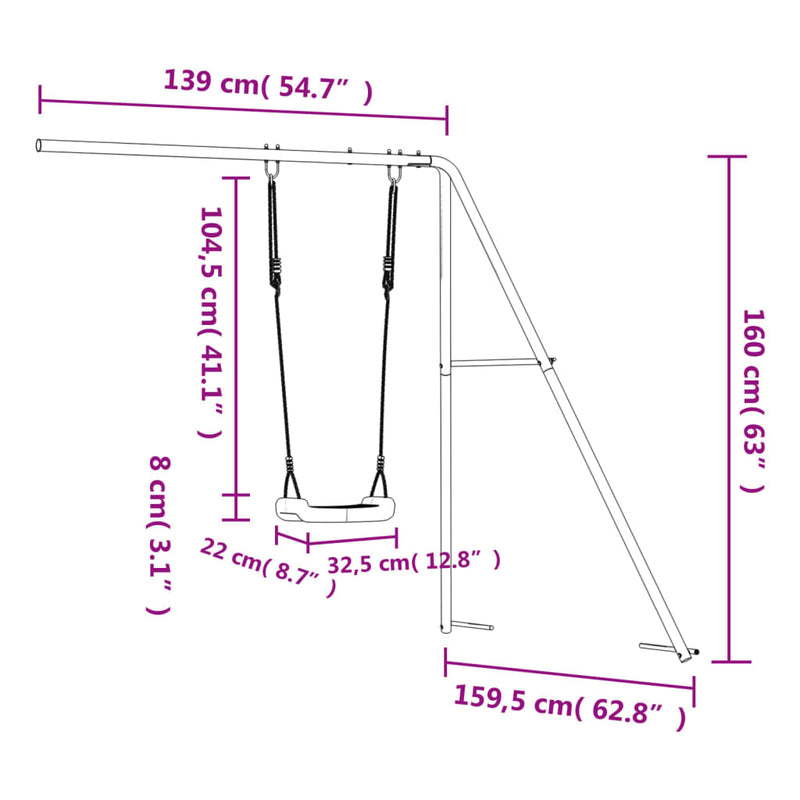 vidaXL Play Swing Blue 139x159.5x160 cm Polypropylene