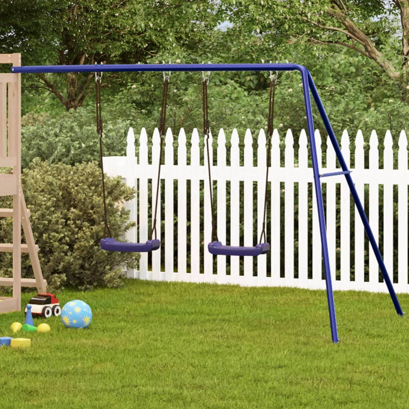 vidaXL Play Swings 2 pcs Blue 265x156.5x155.5 cm Polypropylene