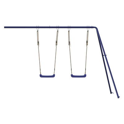 vidaXL Slide and Swings for Playhouse Blue Polypropylene