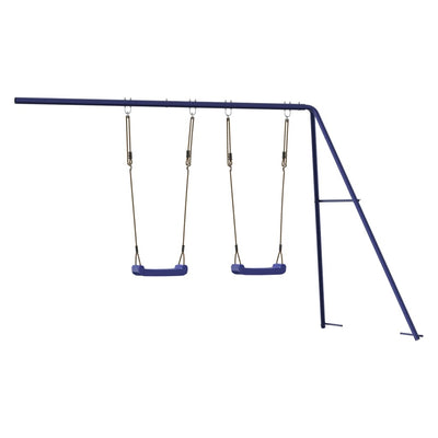vidaXL Slide and Swings for Playhouse Blue Polypropylene