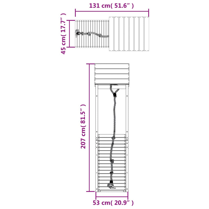 vidaXL Playhouse with Climbing Wall Solid Wood Pine