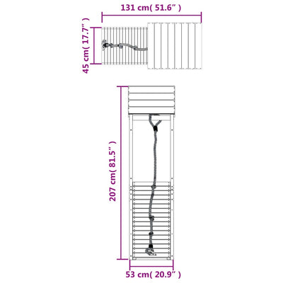 vidaXL Playhouse with Climbing Wall Solid Wood Douglas