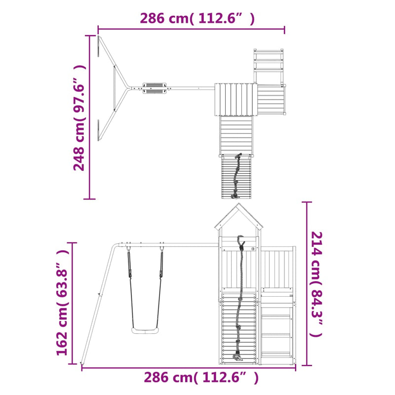 vidaXL Outdoor Playset Solid Wood Douglas