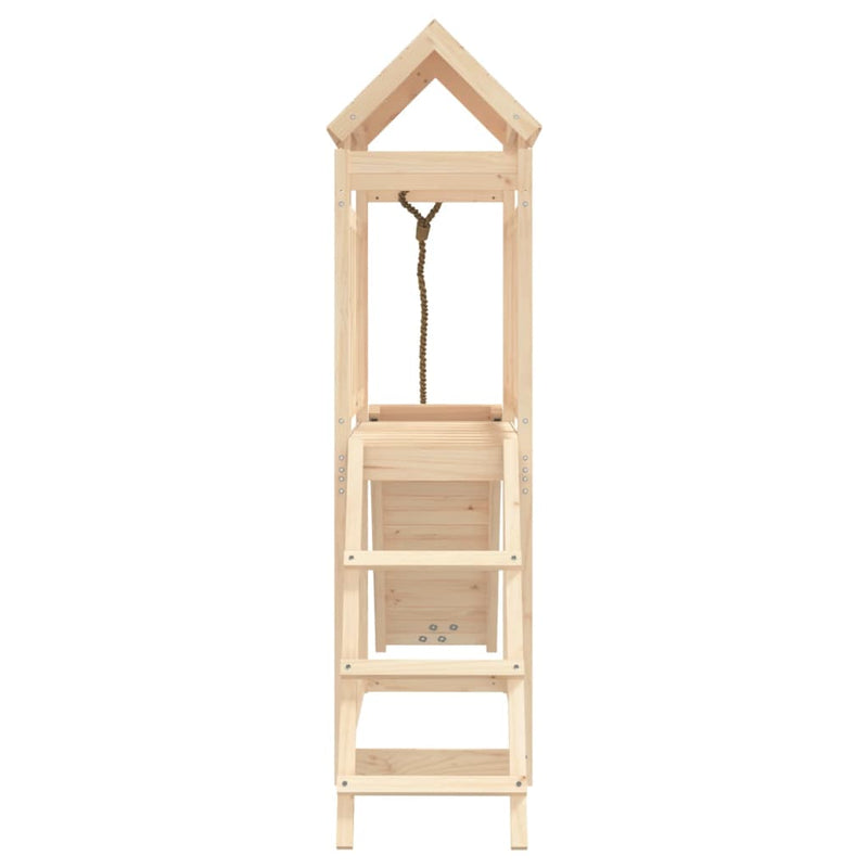 vidaXL Playhouse with Climbing Wall Solid Wood Pine