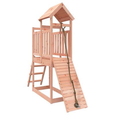vidaXL Playhouse with Climbing Wall Solid Wood Douglas