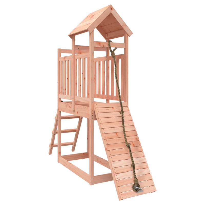 vidaXL Playhouse with Climbing Wall Solid Wood Douglas