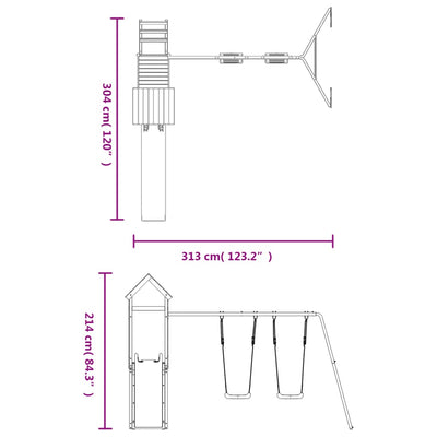 vidaXL Outdoor Playset Solid Wood Pine