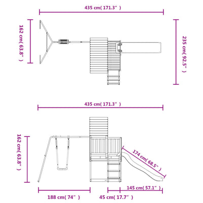 vidaXL Outdoor Playset Solid Wood Pine