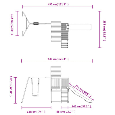 vidaXL Outdoor Playset Solid Wood Douglas