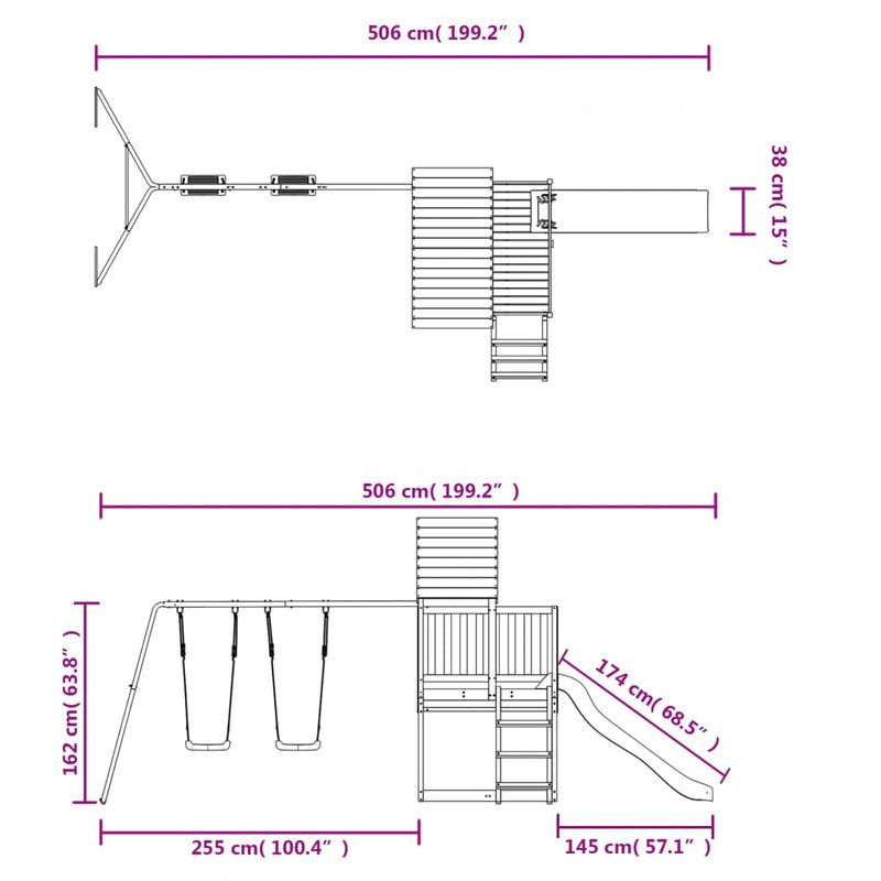vidaXL Outdoor Playset Solid Wood Douglas