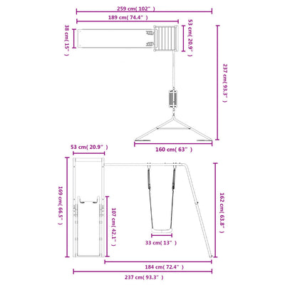 vidaXL Outdoor Playset Solid Wood Pine