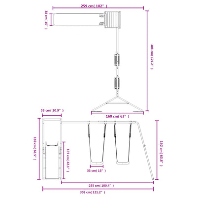vidaXL Outdoor Playset Solid Wood Douglas