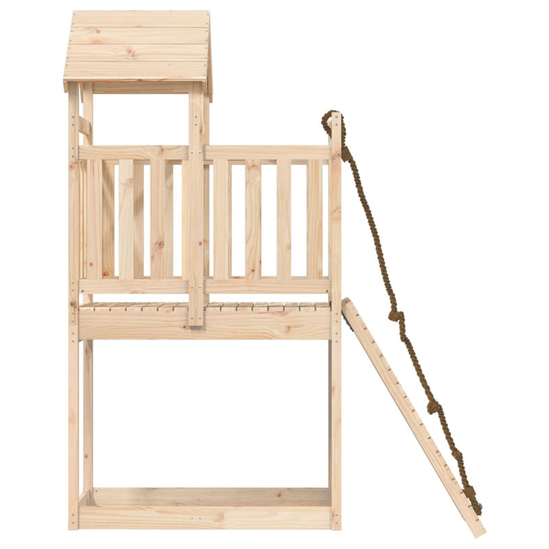 vidaXL Playhouse with Climbing Wall Solid Wood Pine