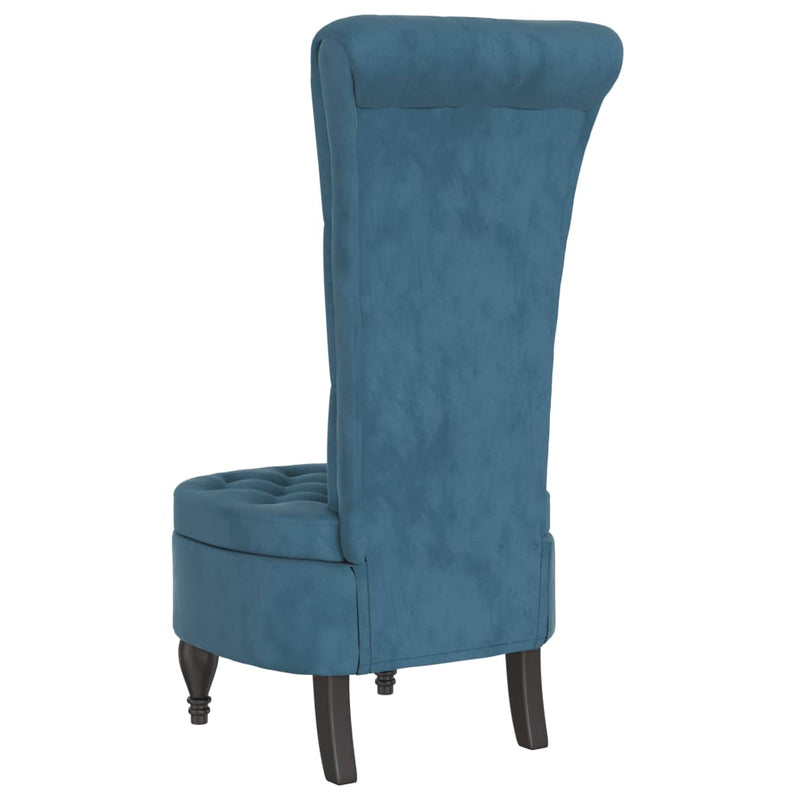 vidaXL High Back Chair Light Grey Velvet Button Design