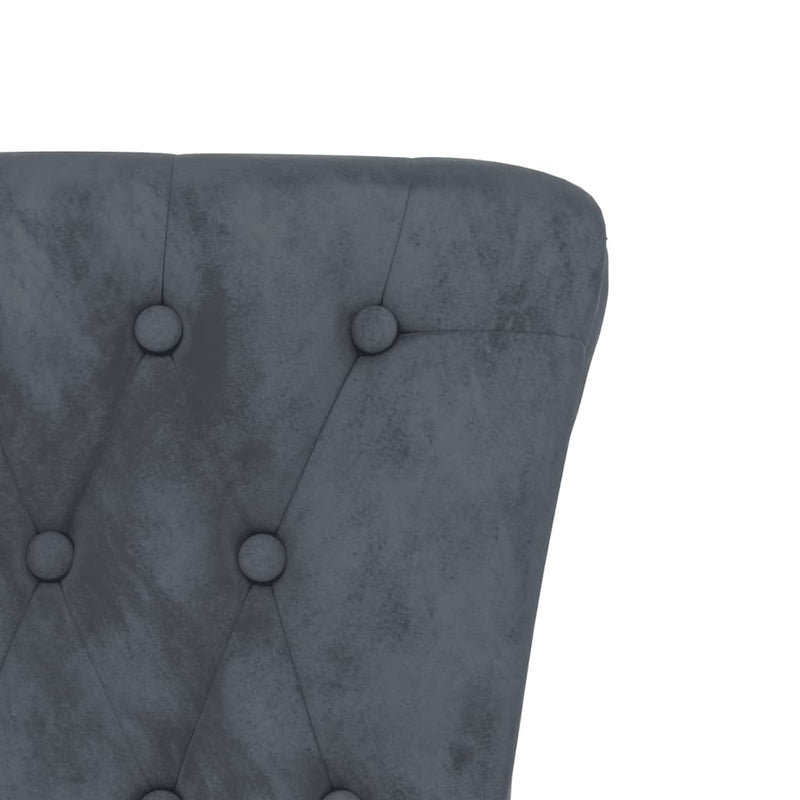 vidaXL High Back Chair Light Grey Velvet Button Design