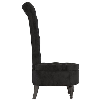 vidaXL High Back Chair Light Grey Velvet Button Design