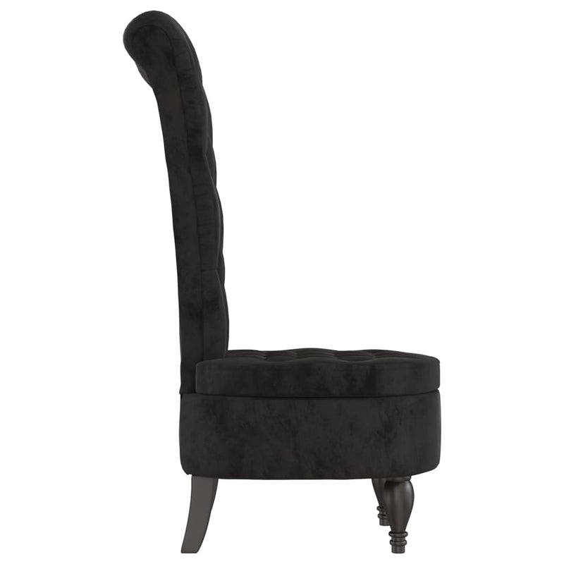 vidaXL High Back Chair Light Grey Velvet Button Design