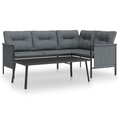 vidaXL 2 Piece Garden Lounge Set  Anthracite Steel
