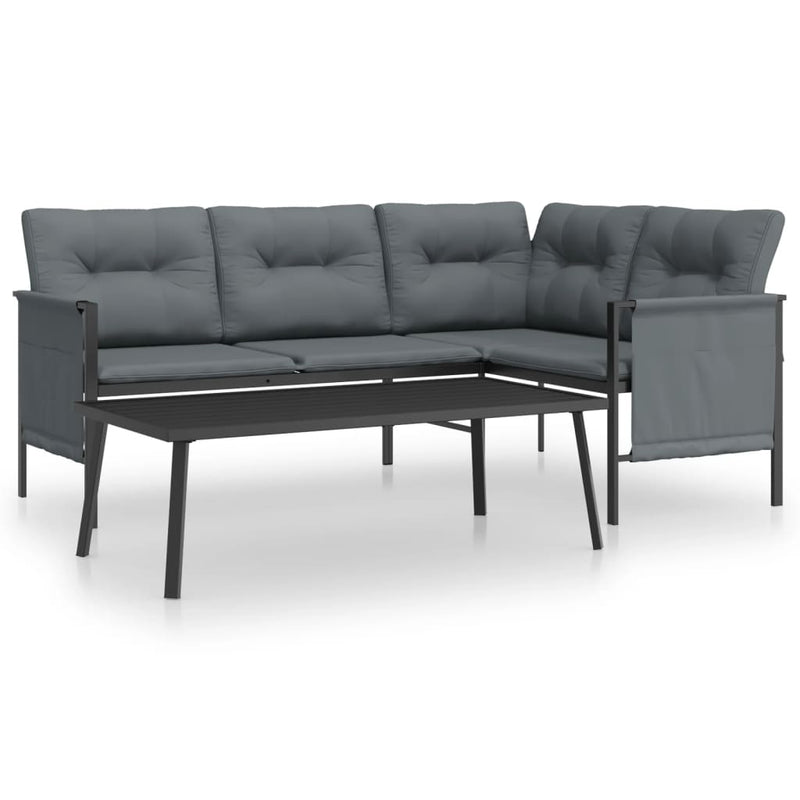 vidaXL 2 Piece Garden Lounge Set  Anthracite Steel