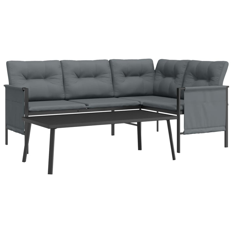 vidaXL 2 Piece Garden Lounge Set  Anthracite Steel