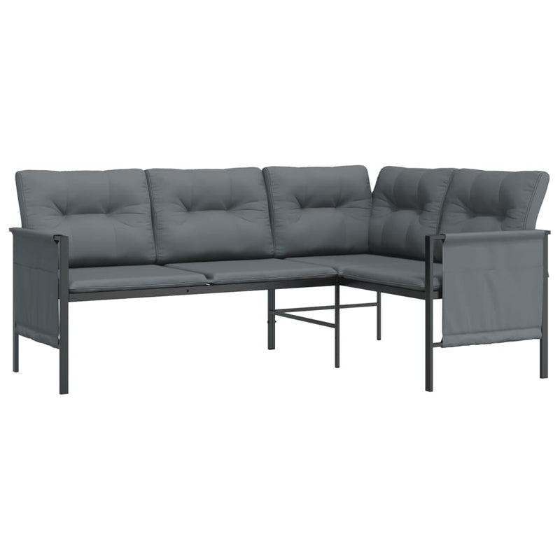 vidaXL 2 Piece Garden Lounge Set  Anthracite Steel