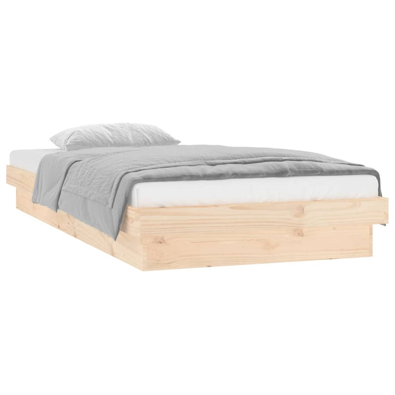 vidaXL LED Bed Frame without Mattress White 90x190 cm Solid Wood