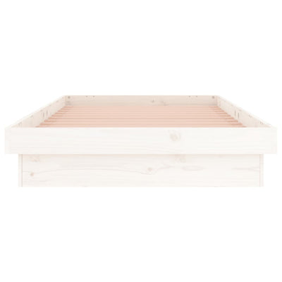 vidaXL LED Bed Frame without Mattress White 90x190 cm Solid Wood