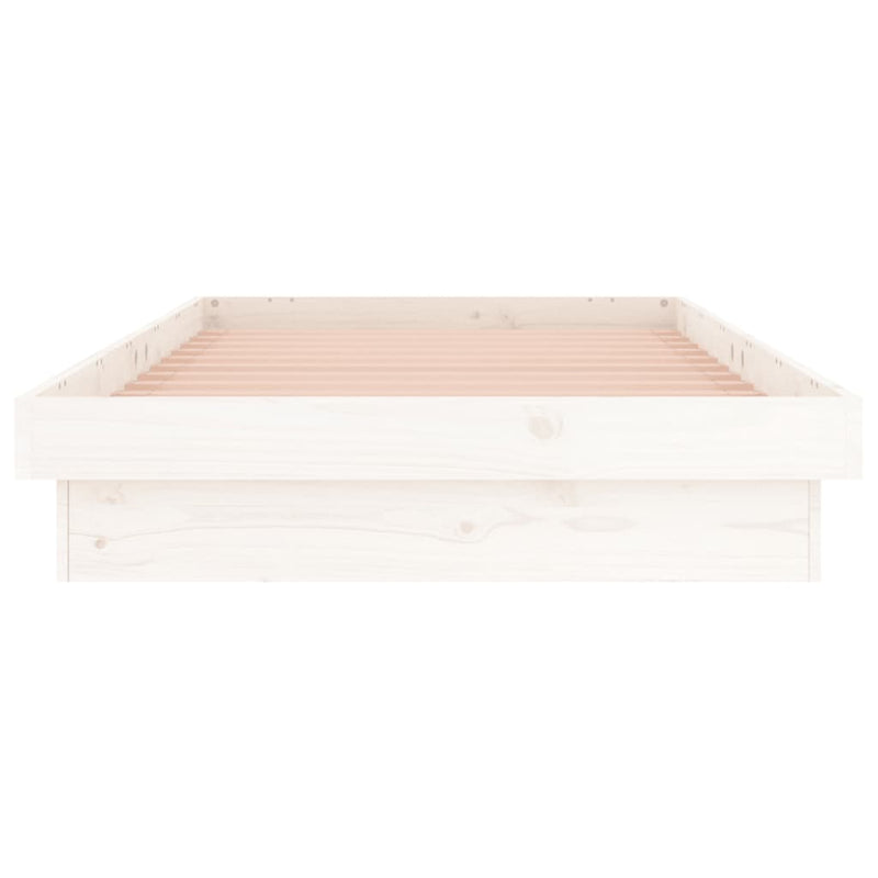 vidaXL LED Bed Frame without Mattress White 90x190 cm Solid Wood