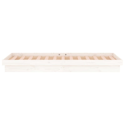 vidaXL LED Bed Frame without Mattress White 90x190 cm Solid Wood