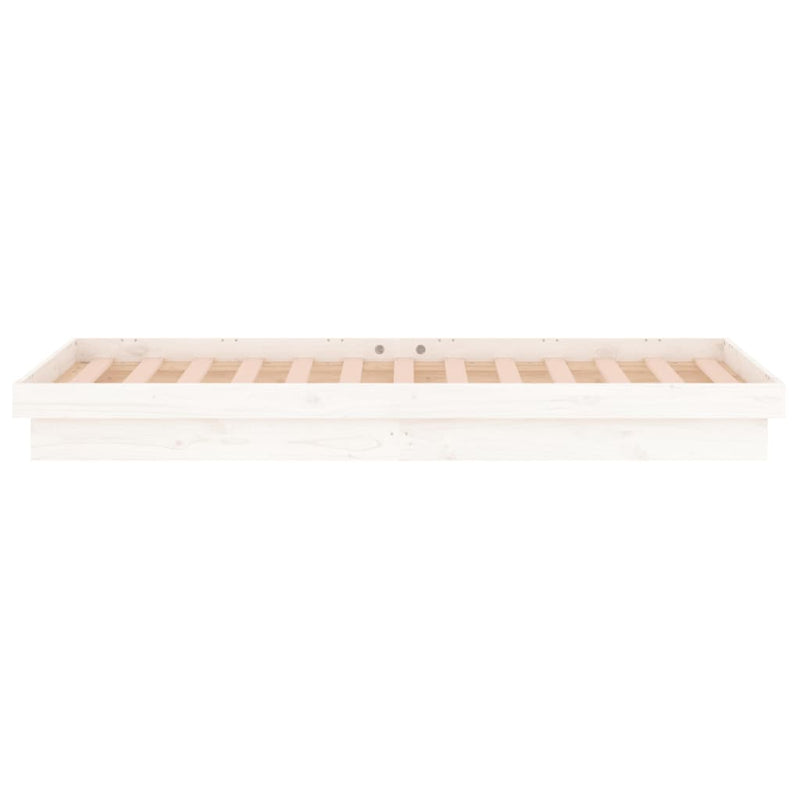 vidaXL LED Bed Frame without Mattress White 90x190 cm Solid Wood