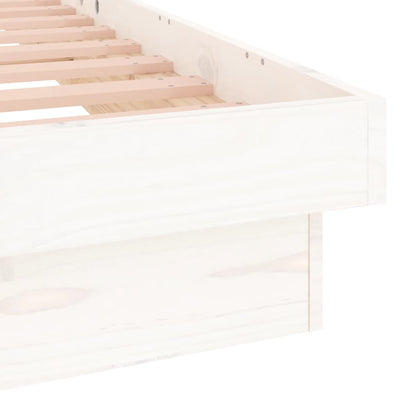 vidaXL LED Bed Frame without Mattress White 90x190 cm Solid Wood