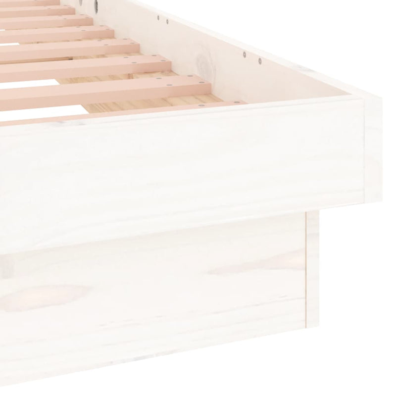 vidaXL LED Bed Frame without Mattress White 90x190 cm Solid Wood