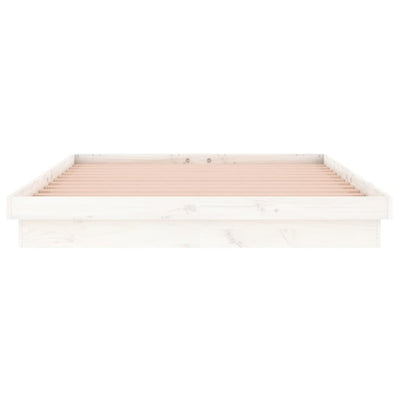 vidaXL LED Bed Frame without Mattress 135x190 cm Solid Wood