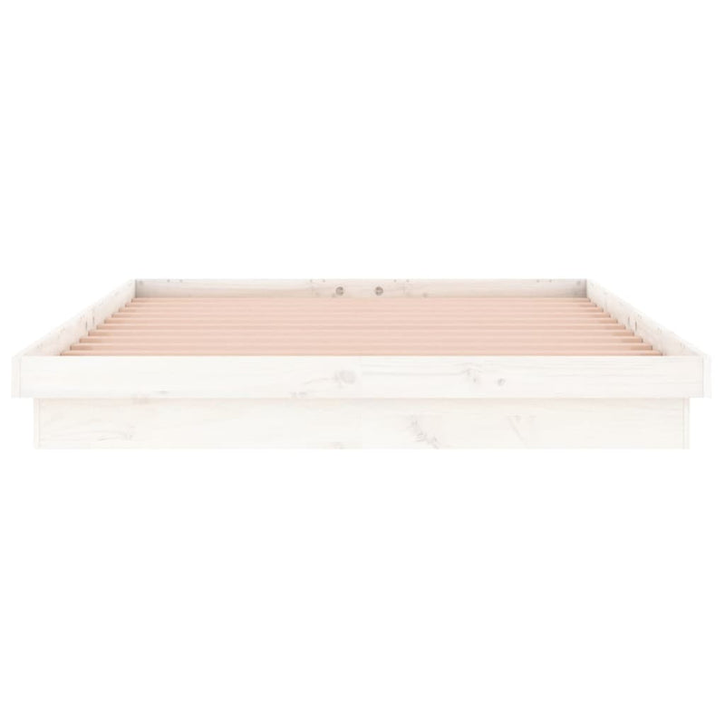 vidaXL LED Bed Frame without Mattress 135x190 cm Solid Wood
