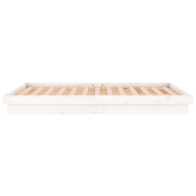 vidaXL LED Bed Frame without Mattress 135x190 cm Solid Wood