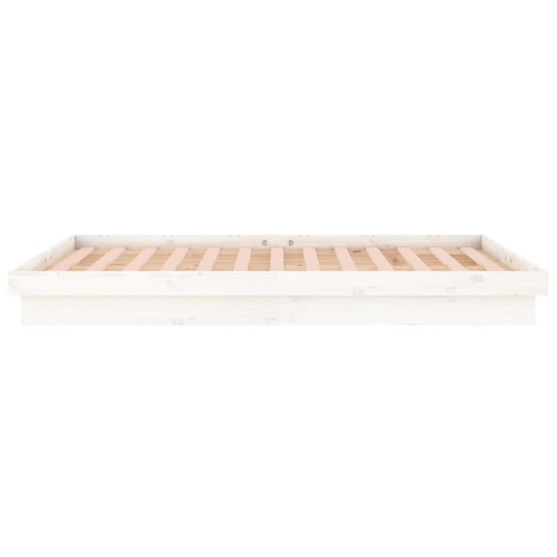 vidaXL LED Bed Frame without Mattress 135x190 cm Solid Wood