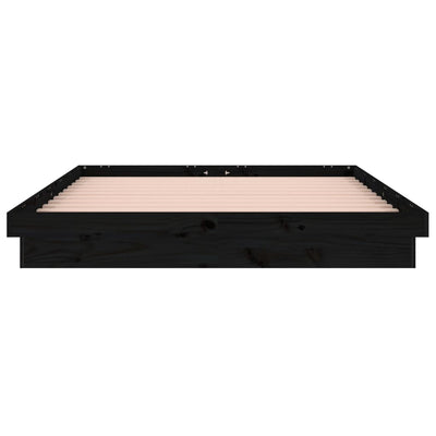 vidaXL LED Bed Frame without Mattress 135x190 cm Solid Wood