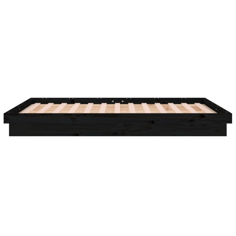 vidaXL LED Bed Frame without Mattress 135x190 cm Solid Wood