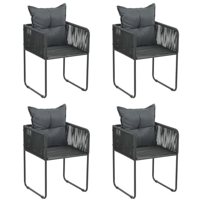 vidaXL 7 Piece Garden Dining Set Black