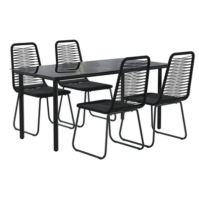vidaXL 7 Piece Garden Dining Set Black